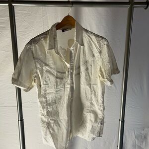 Gsus Men's White Short Sleeve Shirt